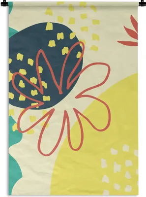 Produktbild von MuchoWow® Wandteppich Wandbehang Sommer - Blume - Pastell 120x180 cm Tapisserie Dekoration Wandtuch - Schlafzimmer - Dekorationen für das Haus
