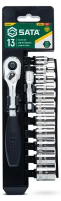 Produktbild von SATA 13 Tlg. 1/4" 6-Kant Steckschlüssel-Satz, metrisch (Steckschlüssel Ratsche)