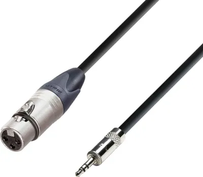 Produktbild von Adam Hall Cables 5 STAR MYF 0150 - Symmetrisches Kabel, Neutrik 3-Pol XLR female auf 3,5mm Miniklinkenstecker stereo, schwarz, 1,5 m
