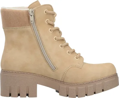 Imagen del producto de Botas de cordones para mujer Rieker, color beige, estilo casual