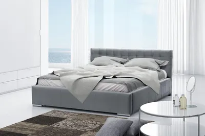 Produktbild von Bettrahmen Doppelbett Modern Ehebett Betten Polsterbett Grau Schlafzimmer 160 cm