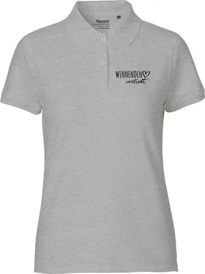 Produktbild von Huuraa Damen Polo Shirt Winnenden verliebt M Sport Grey Bio Baumwolle Fairtrade Poloshirt Geschenkidee
