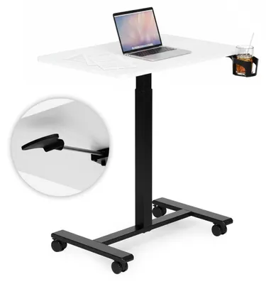 Image de Bureau mobile réglable avec vérin pneumatique, 70 x 48 cm