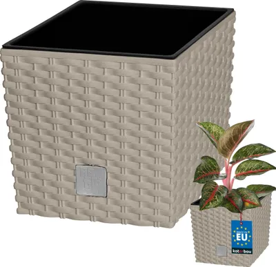 Produktbild von KOTARBAU® Blumentopf 200 mm Übertopf mit Innentopf für Pflanzenzucht Mocca