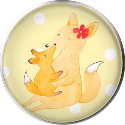 Produktbild von Mr. & Mrs. Panda waschbeckenstöpsel Fuchs Mama - Gelb Pastell - Geschenk, Ablaufgarnitur, Mutter, Waschbecken Stöpsel, Tochter, Ablaufstopfen, Schoß, Papa