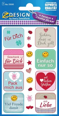 Produktbild von AVERY Zweckform CREATIVE Sticker "Sprüche" 1 Blatt à 8 Sticker