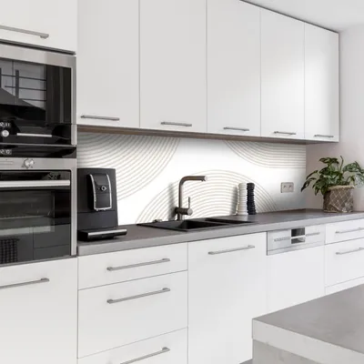 Produktbild von Dedeco Küchenrückwand Motiv: Kunst V6, 3mm Aluminium Alu-Platten als Spritzschutz Küchenwand Verbundplatte wasserfest, inkl. UV-Lack glänzend, alle Untergründe, 260 x 60 cm