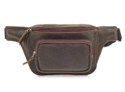 Produktbild von Belveder beigefarbene Vintage-Leder-Gürteltasche, elegante Bauchtasche aus Leder für Reise, Festival und Alltag, BL03