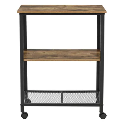 Produktbild von In And OutdoorMatch Küchenwagen Weston - Mit 2 Regalen - 76,5x60x40 - Holzfarben und Schwarz - Spanplatte, Metall und Kunststoff - Stilvolles Design