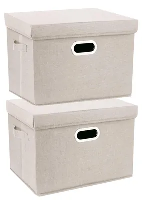 Produktbild von Faltbare Aufbewahrungsboxen mit Deckel, Set von 2