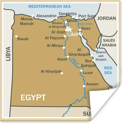Produktbild von MuchoWow® Poster Braune Illustration von Ägypten 75x75 cm - Wand Dekoration