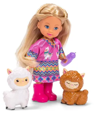 Produktbild von Simba Evi Love Alpacas – Puppe mit Alpakas, süßes Outfit, 2 Tierfiguren mit Zube