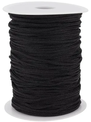 Nylon-Kordel 2 mm, 100 m, schwarz, geflochten, für DIY und Basteln