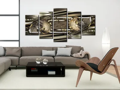 Produktbild von Akustikbild Abstrakt 200x100 cm Bilder Akustikschaum Hochleistungsschallabsorber Schallschutz Leinwand 5 tlg Wandbild Raumakustik Schalldämmung a-A-0086-b-n