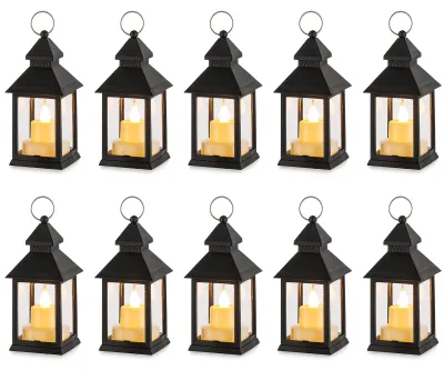 Obrázok produktu pre Halloween dekorácie – 10 kusov čiernych LED sviečok, ktoré blikajú