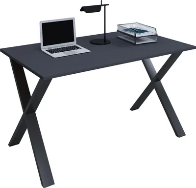 Immagine prodotto di Scrivania in legno | H. 76 x W. 140 x T. 50 cm | Tavolo per computer semplice | piedini in metallo di alta qualità | Tavolo da lavoro | Mobili da ufficio - Lona X
