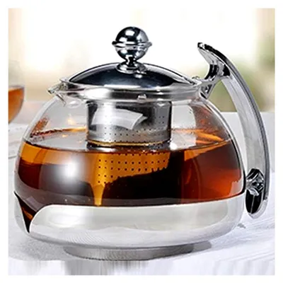 Produktbild von Teekanne aus Glas mit Edelstahlfilter, 1,2 Liter, elegantes Design