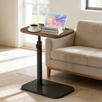 Imagen del producto de Solidchoice - Mesa auxiliar ajustable en forma de C, ideal para el salón y el dormitorio