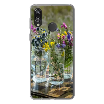 Produktbild von MuchoWow® Handyhülle Schutzhülle Hülle für Huawei P20 Lite (2020) Vase - Blumen - Farben Silikon Softcase Handy Hülle - Kartenhalter