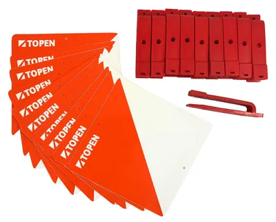 Produktbild von Set mit 10 Etikettenhaltern und Markierstiften in Orange