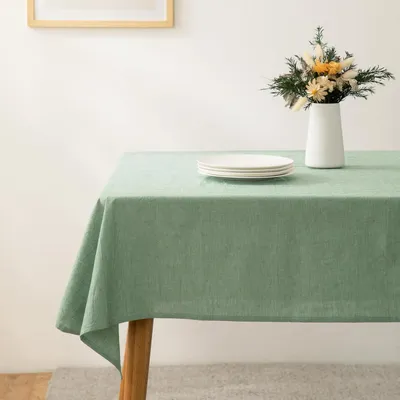 Productafbeelding van Tafelkleed, linnenlook, 140x240 cm, groen, 100% gewassen katoen