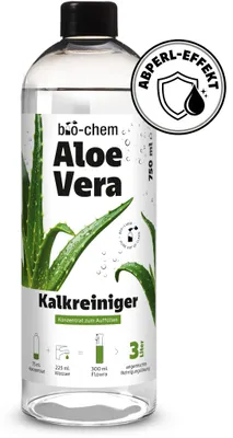 Produktbild von bio-chem Aloe Vera Kalkreiniger Konzentrat | Badreiniger gegen Kalk & Wasserflecken für Bad, Dusche & Armaturen | Duftkomposition Aloe Vera | 750 ml Reinigungskonzentrat für bis zu 3 Liter