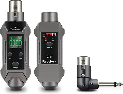 Produktbild von Kabelloses XLR-Sender- und Empfängersystem/164 Fuß Reichweite/geringe Latenz/kompatibel mit dynamischen Kondensatormikrofonen/wiederaufladbar/wandelt
