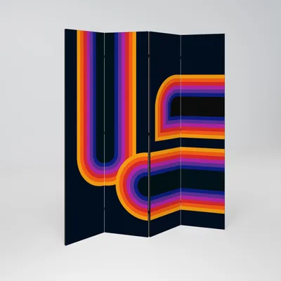 Produktbild von SpaceRebels Paravent Raumteiler - 4-teilig Raumtrenner, Druck 1-Seite - Raumtrenner - Trennwand Wohnung - Room Divider - Spanische Wand Deko Modern Sichtschutz