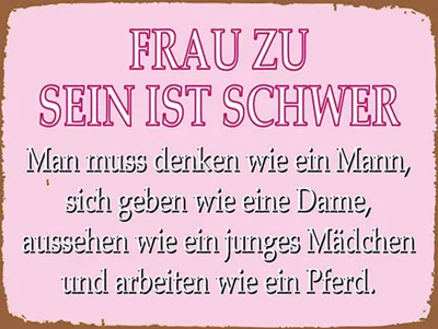Produktbild von vianmo Holzschild 30x40 cm Frau zu sein ist schwer