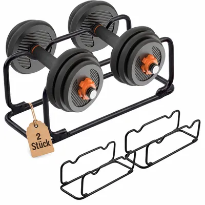Immagine prodotto di Portapesi per manubri - Set da 2 - 30 x 11 x 10 cm - Ferro - Supporto per dischi da palestra per casa