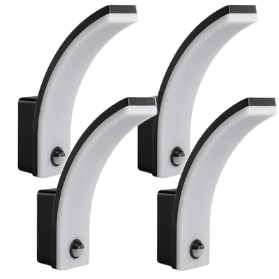 Produktbild von 4x Maclean Bewegungsmelder LED-Lampe PIR-Bewegungsmelder schwarz 20W IP65 2000lm neutralweiß (4000K) MCE512 B