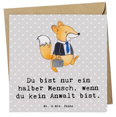 Produktbild von Mr. & Mrs. Panda Grußkarte Anwalt Herz - Grau Pastell - Geschenk, Staatsexamen, Anwaltskanzlei, doppelkarte, anlasskarte, Beruf, Glückwunschkarte, Lustig, Spruch