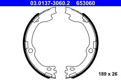 Produktbild von ATE 03.0137-3060.2 Handbremsbeläge für KIA SORENTO III Handbremse 189mm