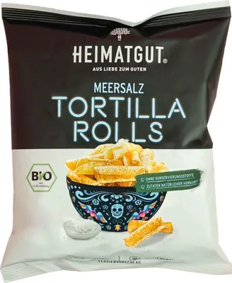 Produktbild von Heimatgut Tortilla Rolls Meersalz 125g