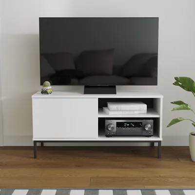 Produktbild von Fernsehschrank  TV-Lowboard QUERTY QT04 weiß 100cm breit