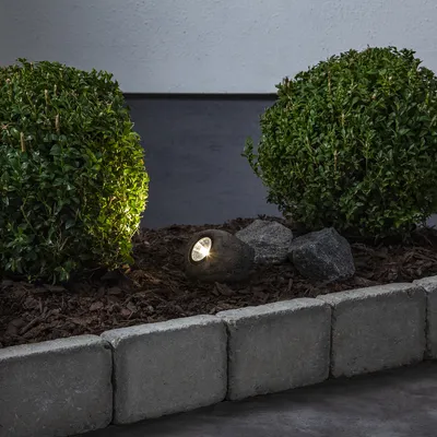 Produktbild von LED Solar Felsen ROCKY - Spot mit warmweißer LED - Dämmerungssensor - 15lm - H: 8cm