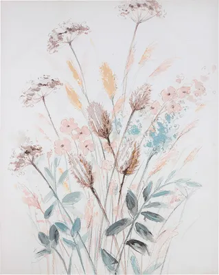 Zdjęcie produktu dla Gilde Bild, rechteckig, "Wildblumenstrauß", Blumenmotiv, Kiefernholz, creme, rosa, VE 1, L. 3 cm, B. 80 cm, H. 100 cm 38343
