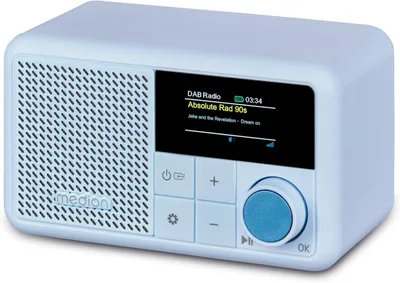 Produktbild von S66822 Tragbares Mini DAB+ Radio mit Bluetooth (Akku 6,5 Stunden, klein, dimmbares Farbdisplay, Teleskopantenne,Sleeptimer,Wecker,Snooze, AUX, USB-C)