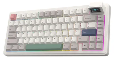 Obrázek produktu pro Mechanická bezdrátová klávesnice – odnímatelný LCD displej – RGB podsvícení – klávesy z materiálu PBT
