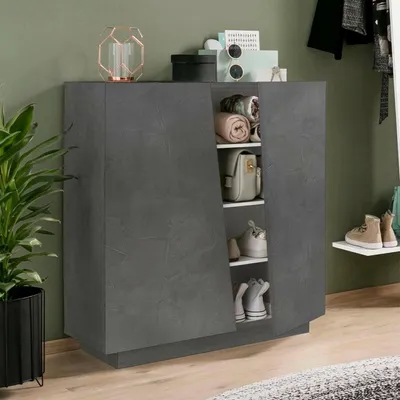 Immagine prodotto di Dmora Scarpiera Apetta 38x80x86h cm Grigio Ardesia, 16 Paia 2 Ante  Italy