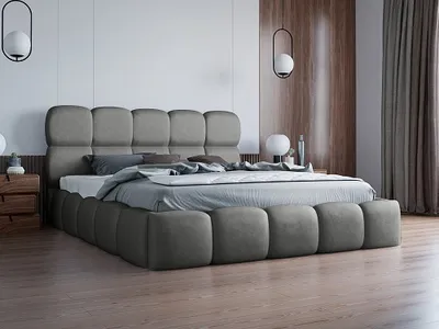 Obrázok produktu pre FURMEB24 - NOE - 180 x 200 cm - Äalnen posteÄ s podnoou a drevenm rmom - Manelsk posteÄ s vysokm opierkou hlavy - Vrtane matraca (Amor Velvet 4319)