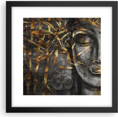 Produktbild von Gerahmtes Poster - Schwarzer Rahmen - Buddha Gold Bodhisattva - 30x30 cm - Wand Bild - Wanddeko - Wandbilder - Kunstposter - Wandposter - Bilderrahmen - Bilder - Kunstdruck - P2BAC30x30-4442