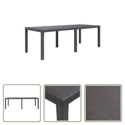 Immagine prodotto di The Living Store tavolo da giardino marrone 220 x 90 x 72 cm in plastica effetto rattan