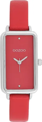 Produktbild von Oozoo Armbanduhr rot Leder Timepieces Damen Analog-Quarzuhr UOC11532