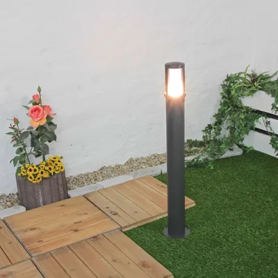 Produktbild von Moderne Außenstehleuchte in anthrazit Aluminium E27 Gartenlampe Wegeleuchte Pollerleuchte