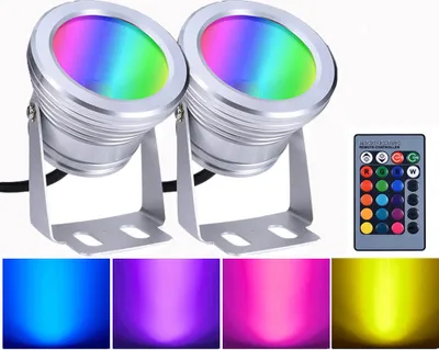 Produktbild von 2x 10W LED RGB Unterwasser Strahler Teich Pool Licht Dimmbarer Flutlicht Spotlight für Garten Landschaft Brunnen Aquarium Beleuchtung
