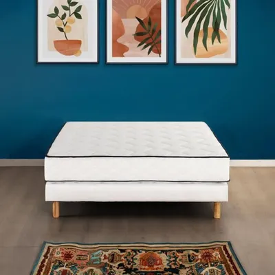 Produktbild von Boxspring + Matratze 160 x 200 cm – Federn – 7 Zonen – 19 cm