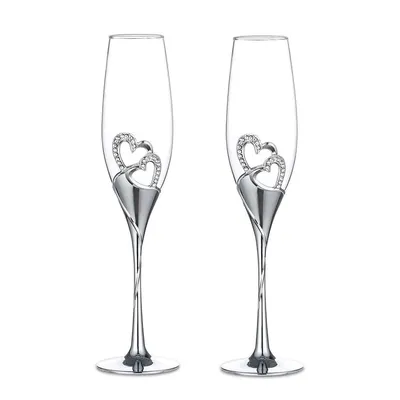 Produktbild von Kristall Rotweingläser 2er-Set – Hochwertige Stielgläser, Herzform Champagner-Gläser für Hochzeit & Feier