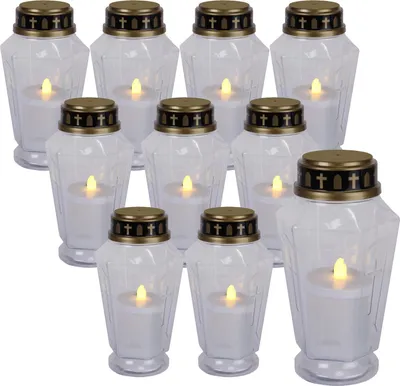 LED-Novenkerze | Memorial | flackernde LED | ↑15,5cm | 10er Set