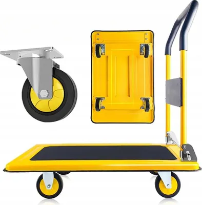 Obrázok produktu pre FORSAGE | Plošinový vozík, 830x470x720 mm, Nosnosť do 150 kg, Prepravná pomôcka s otočnými kolieskami, Skladací vozík, Prepravný vozík, Ručný vozík
